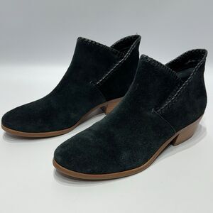 Jack Rogers Sadie Black Suede Ankle Bootie with Whipstitching Women’s Size 7.5M